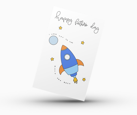 Father's Day Card Color-In Printable - Outer Space