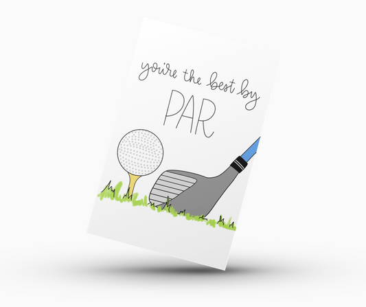 Father's Day + Mother's Day Card Color-In Printable - Golf Theme 2