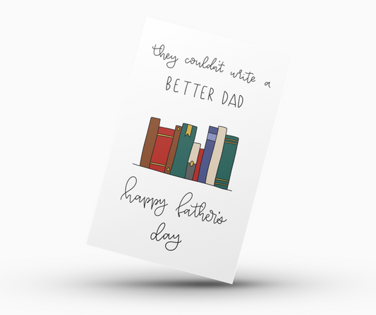 Father's Day Card Color-In Printable - Books