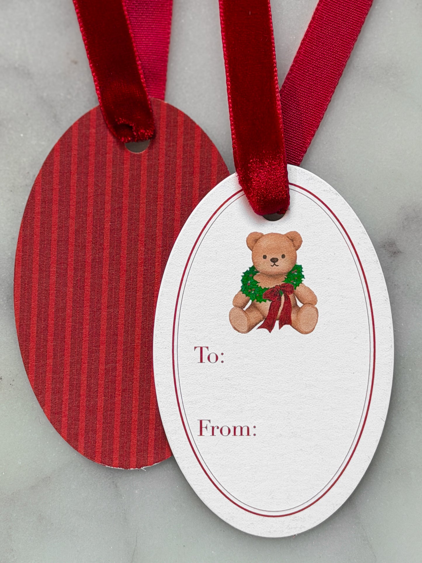 Red Teddy Bear Gift Tags