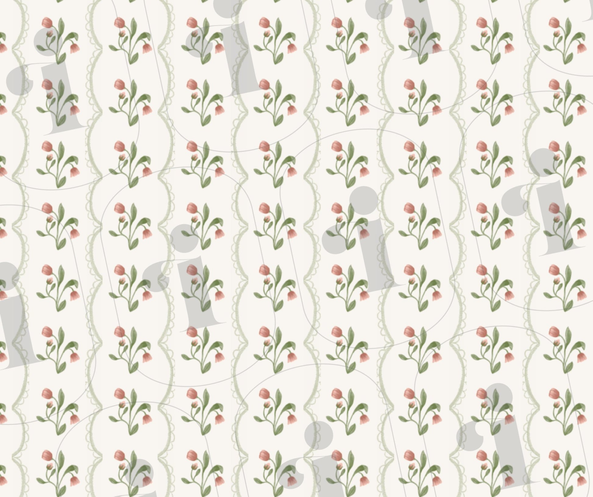 Annie Vintage Computer Wallpaper Pattern - Plan with Inès
