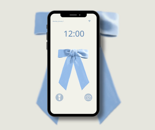 Blue Coquette Bow Phone Wallpaper - Plan with Inès