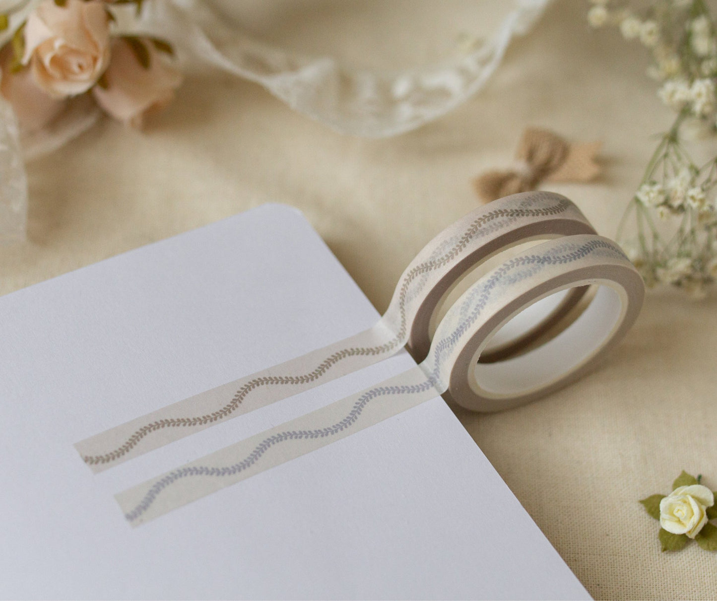 Blue Leaf Wave Washi Tape - Plan with Inès