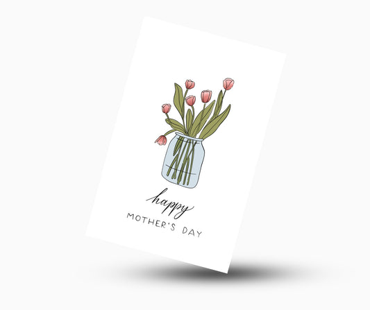 Bouquet Mother's Day Coloring Card - Plan with Inès