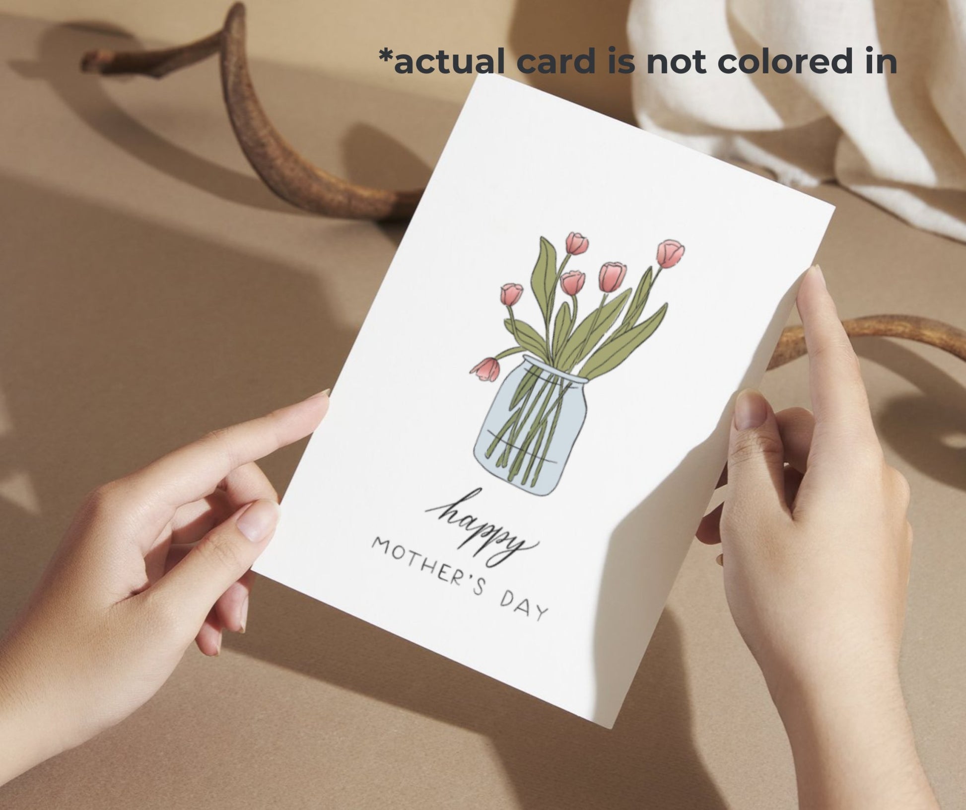 Bouquet Mother's Day Coloring Card - Plan with Inès