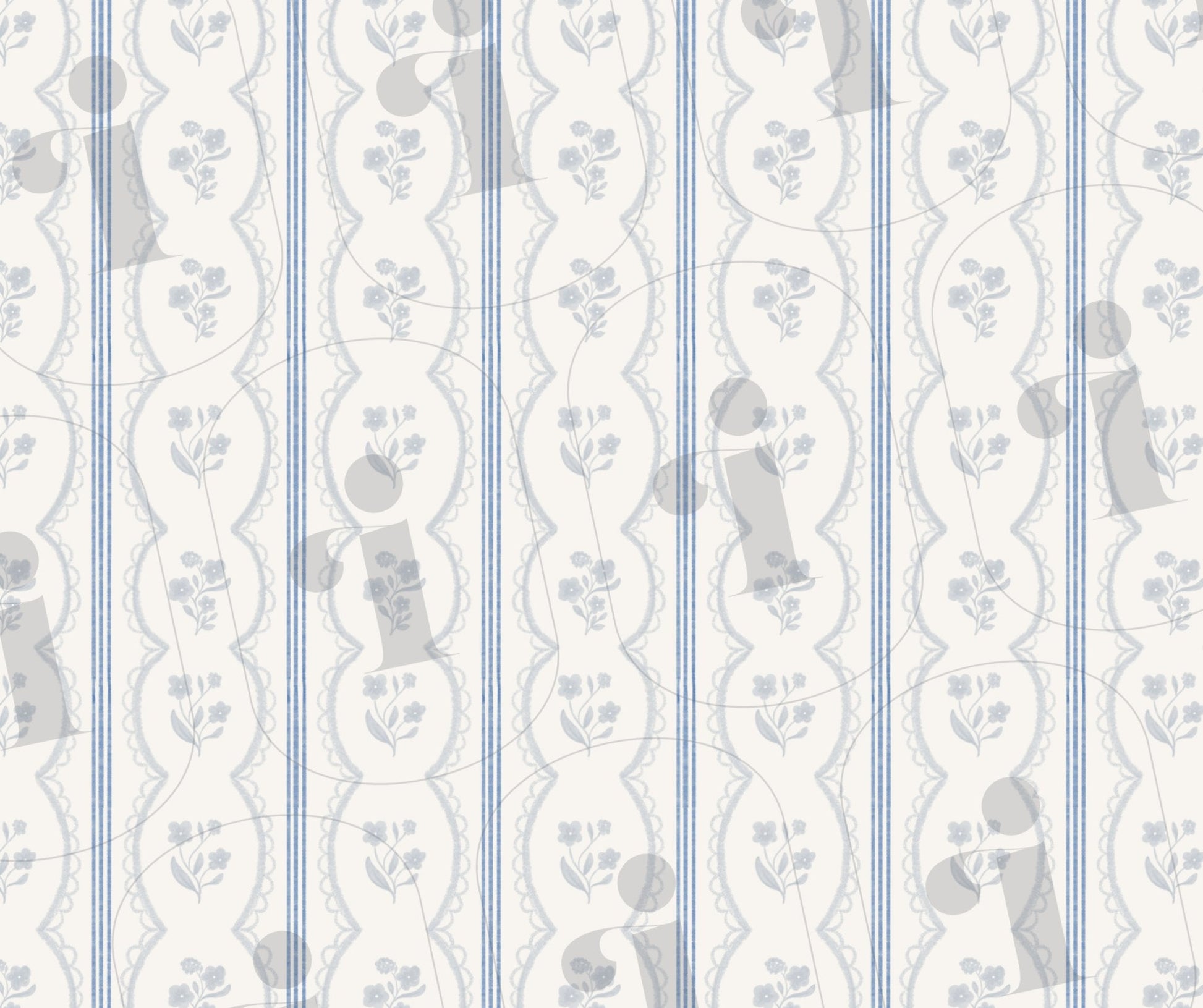 Daphne Vintage Computer Wallpaper Pattern - Plan with Inès