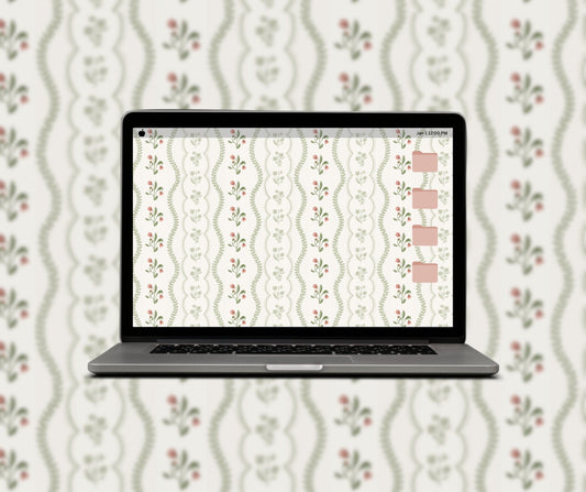 Eloise Vintage Computer Wallpaper Pattern - Plan with Inès