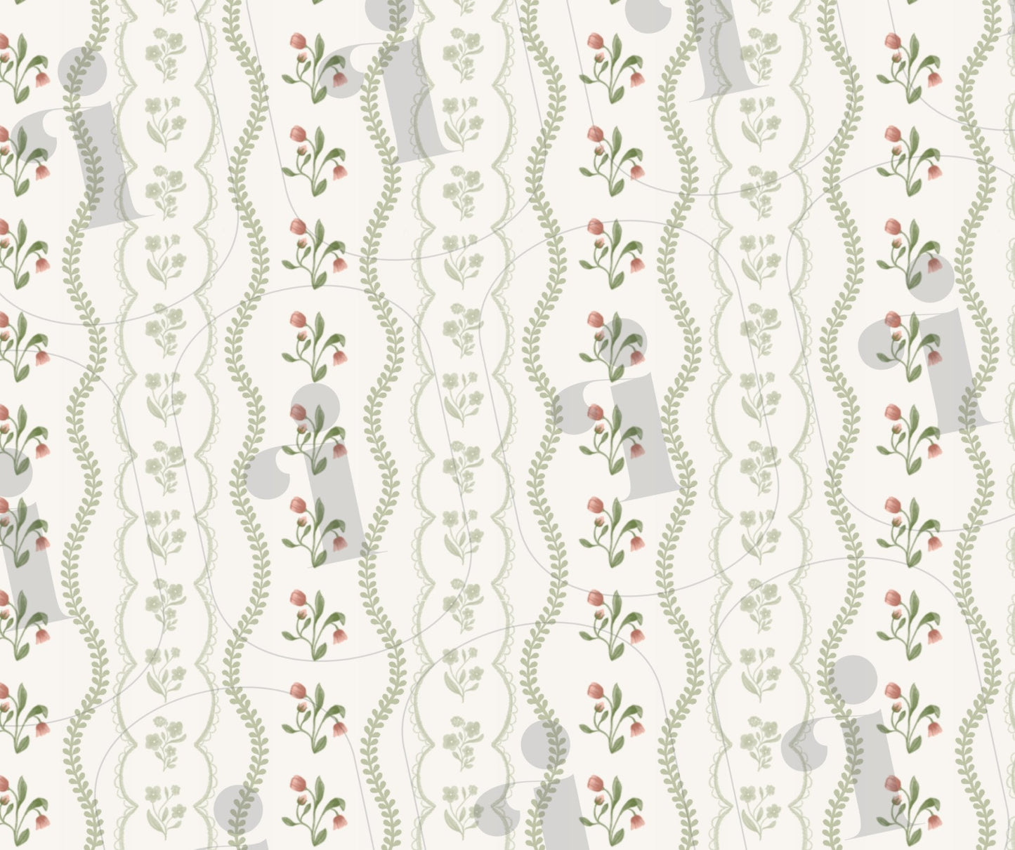 Eloise Vintage Computer Wallpaper Pattern - Plan with Inès