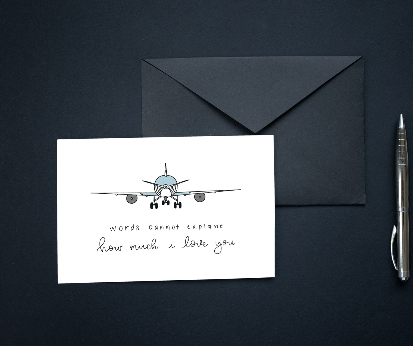 Father's Day Card Color - In Printable - Airplane - Plan with Inès
