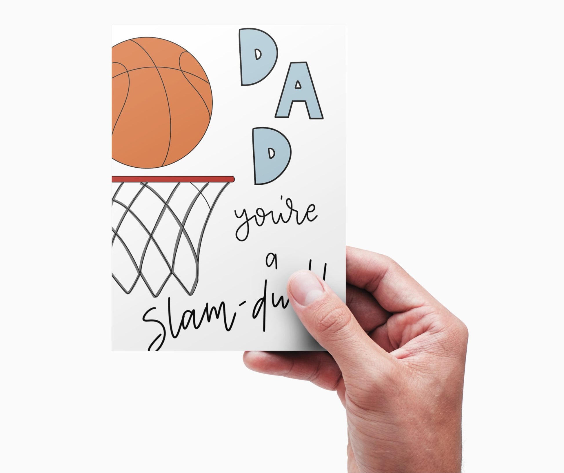 Father's Day Card Color - In Printable - Basketball - Plan with Inès