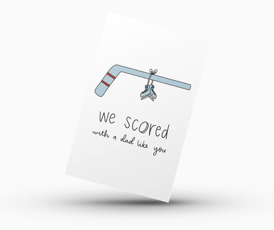 Father's Day Card Color - In Printable - Hockey - Plan with Inès