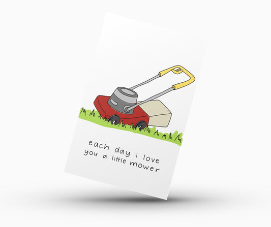Father's Day Card Color - In Printable - Lawn Mower - Plan with Inès