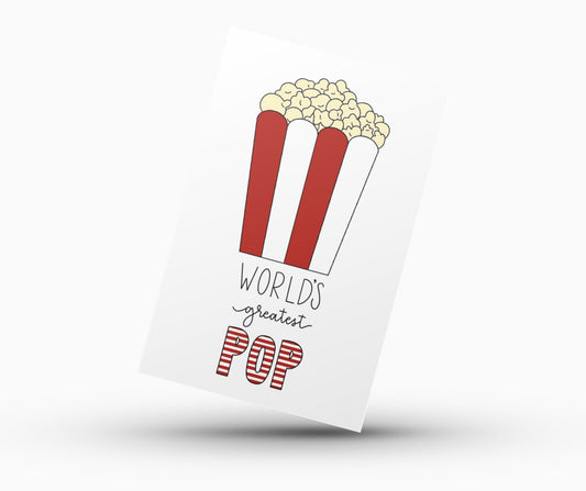 Father's Day Card Color - In Printable - Popcorn Theme 2 - Plan with Inès