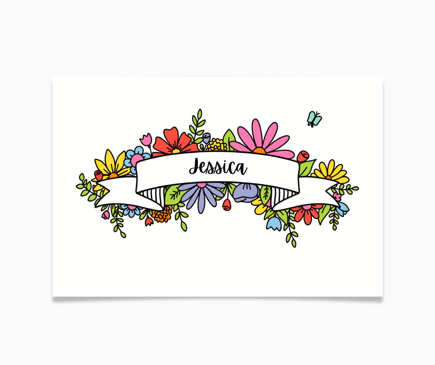 Floral Greeting Coloring Card - Plan with Inès