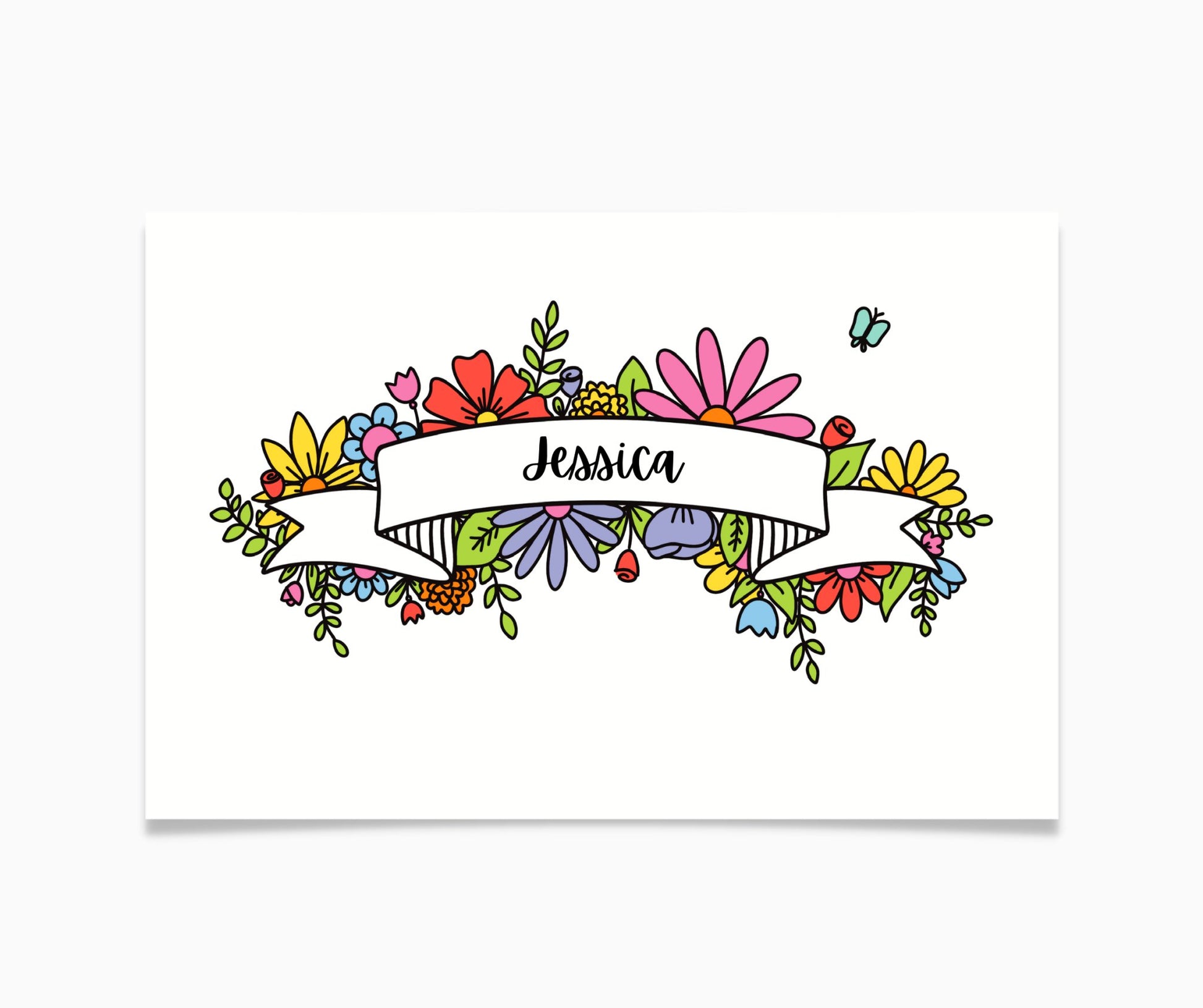 Floral Greeting Coloring Card - Plan with Inès