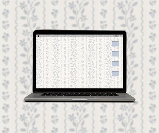 Francesca Vintage Computer Wallpaper Pattern - Plan with Inès
