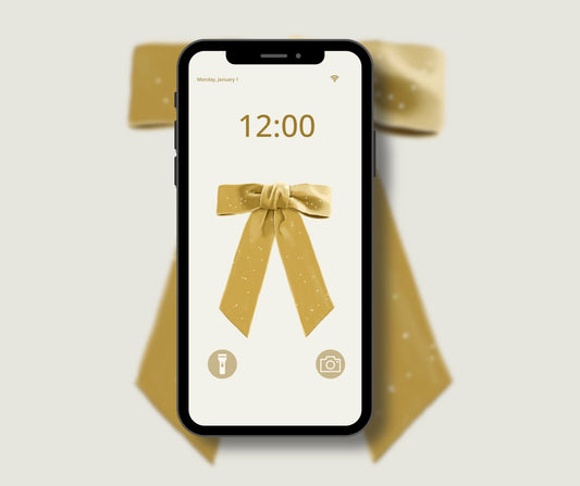 Gold Coquette Bow Phone Wallpaper - Plan with Inès