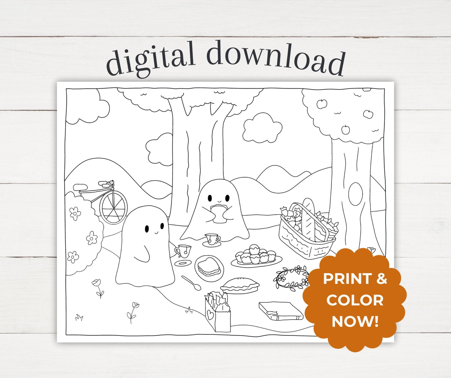 Halloween Coloring Page - Picnic - Plan with Inès