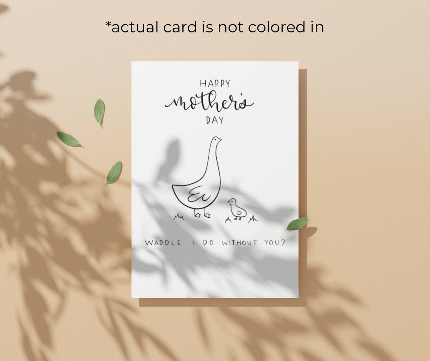 Mother Goose Mother's Day Coloring Card - Plan with Inès