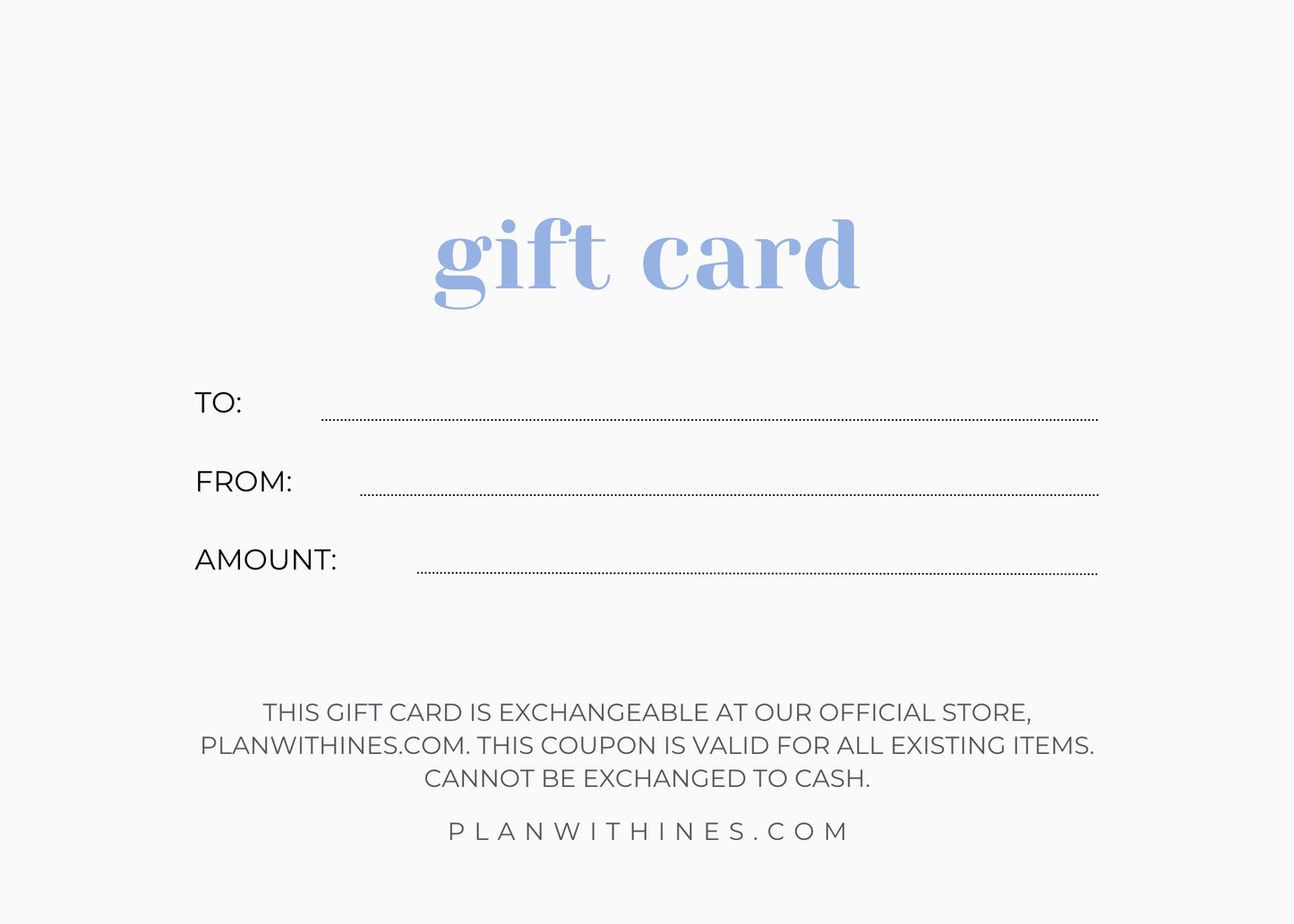 Plan with Inès Digital Gift Card - Plan with Inès