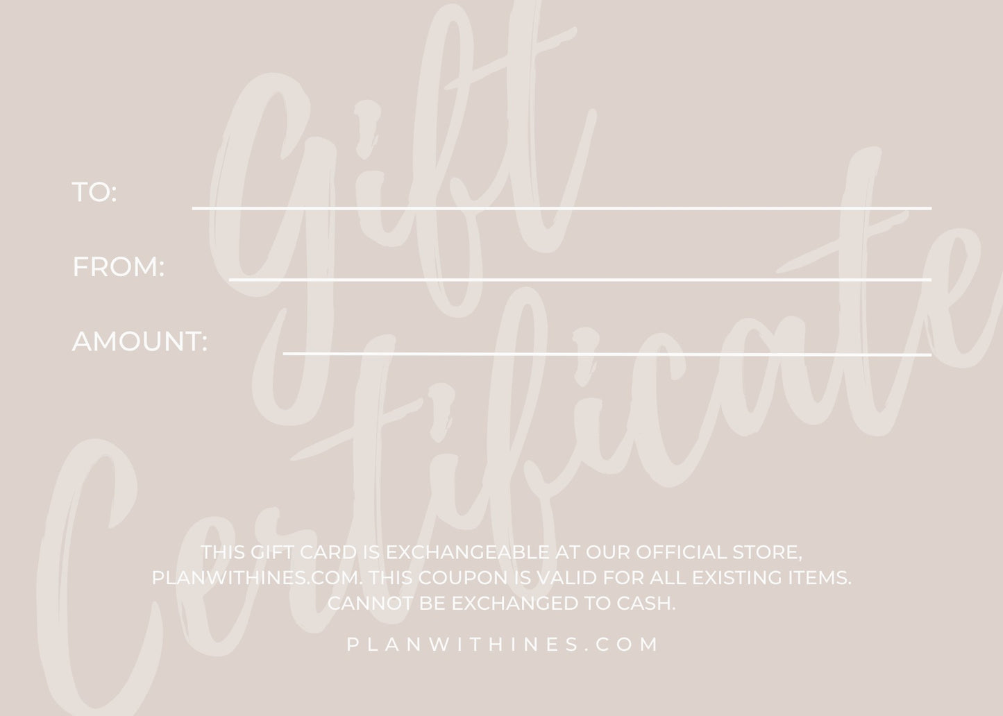 Plan with Inès Digital Gift Card - Plan with Inès