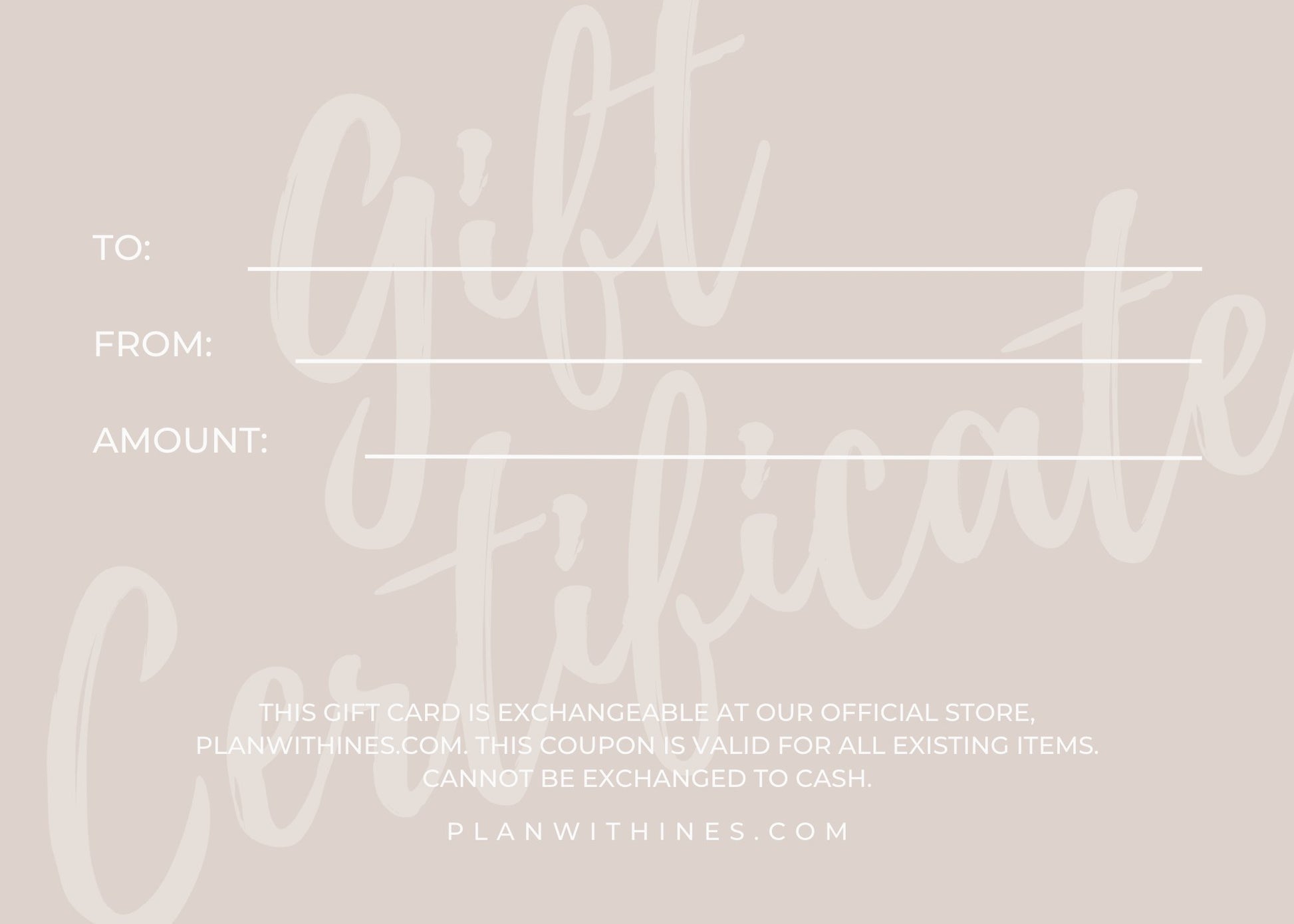 Plan with Inès Digital Gift Card - Plan with Inès