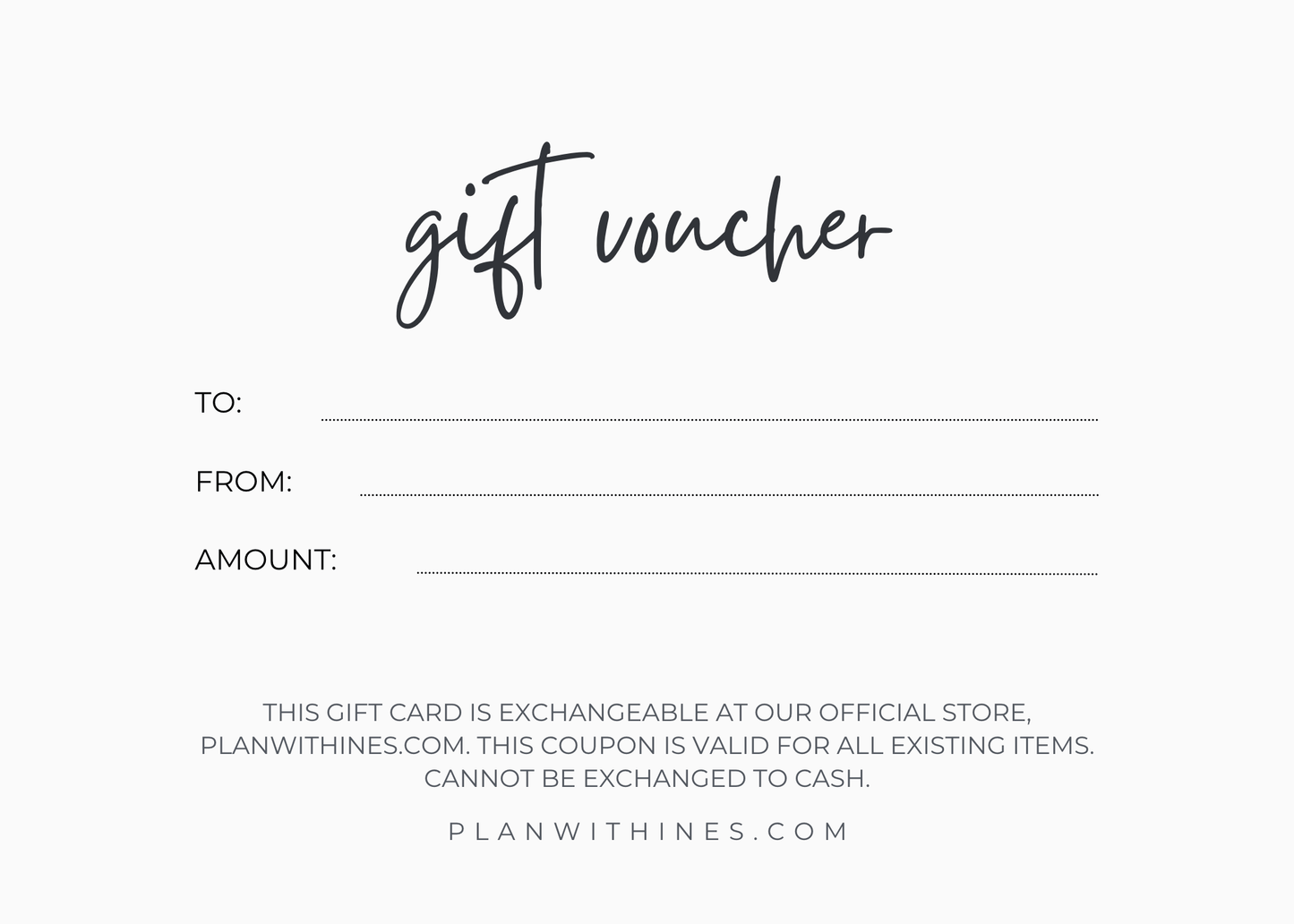 Plan with Inès Digital Gift Card - Plan with Inès