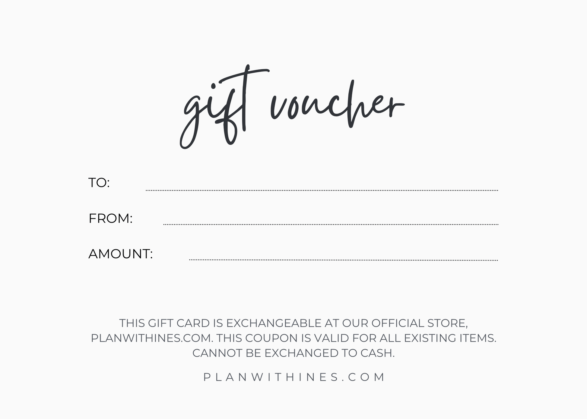 Plan with Inès Digital Gift Card - Plan with Inès
