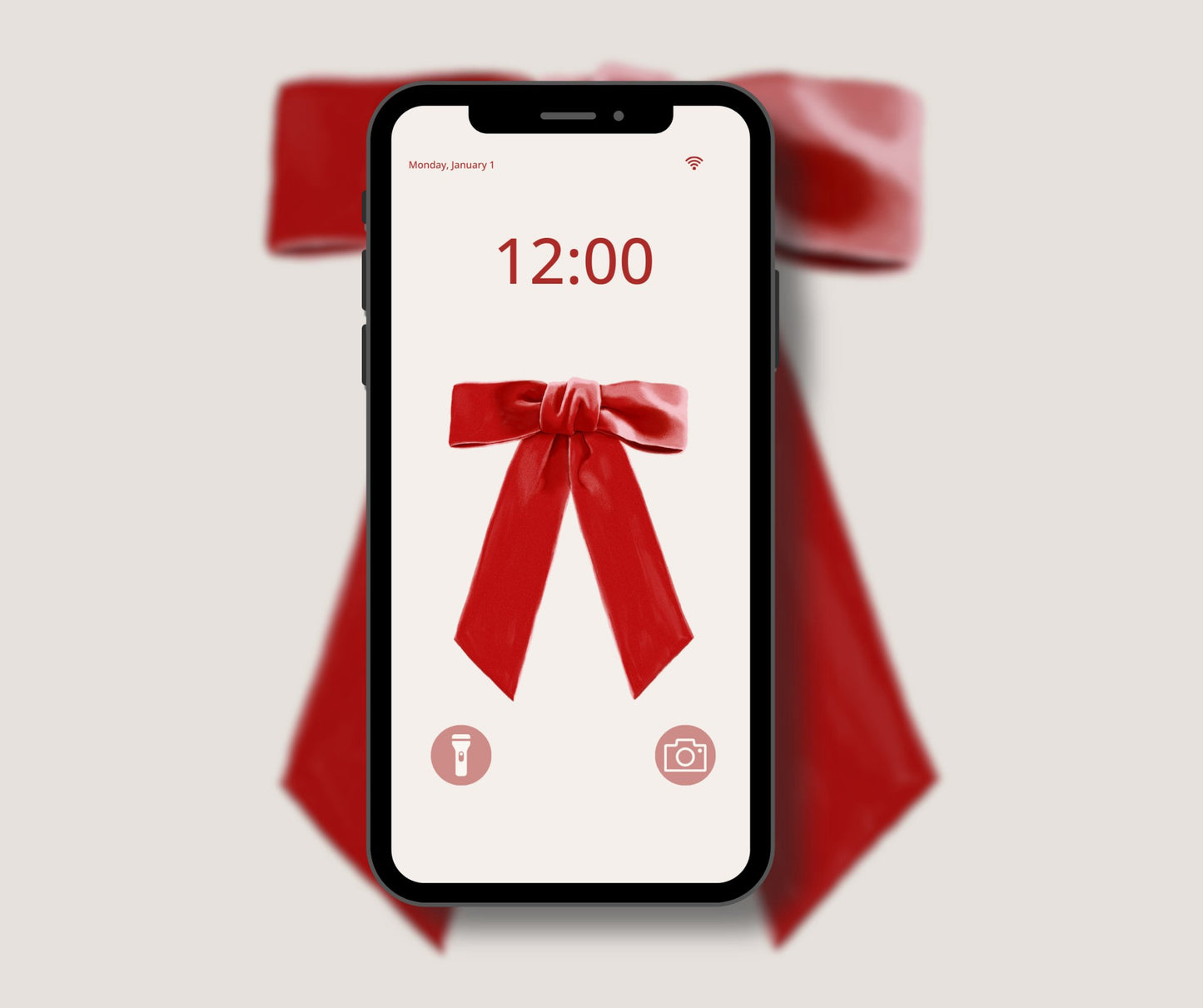 Red Coquette Bow Phone Wallpaper - Plan with Inès