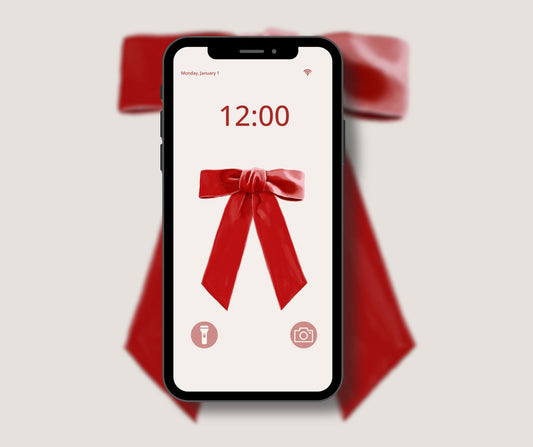 Red Coquette Bow Phone Wallpaper - Plan with Inès