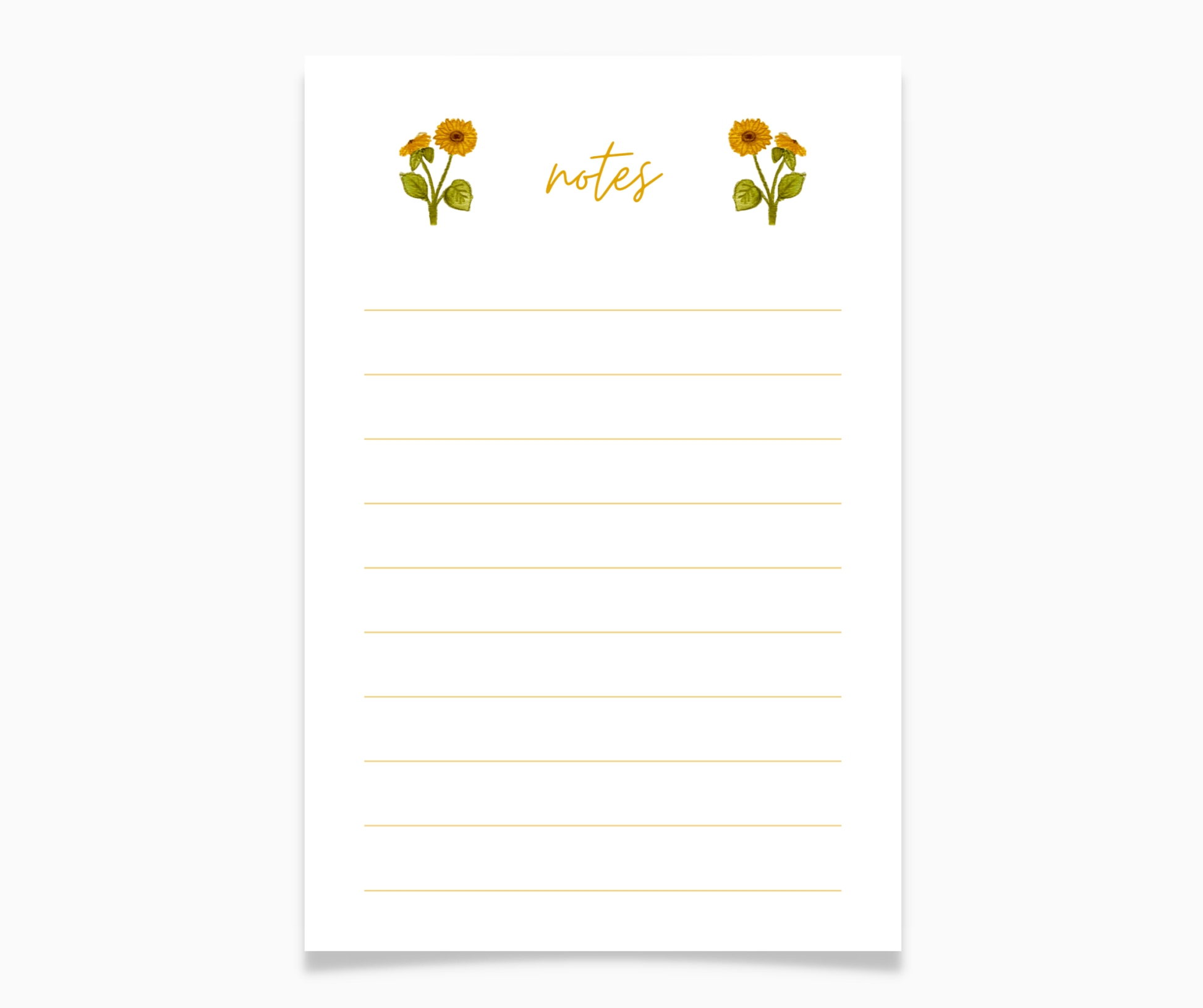 Sunflower Watercolor Note Pads - Plan with Inès