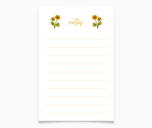 Sunflower Watercolor Note Pads - Plan with Inès