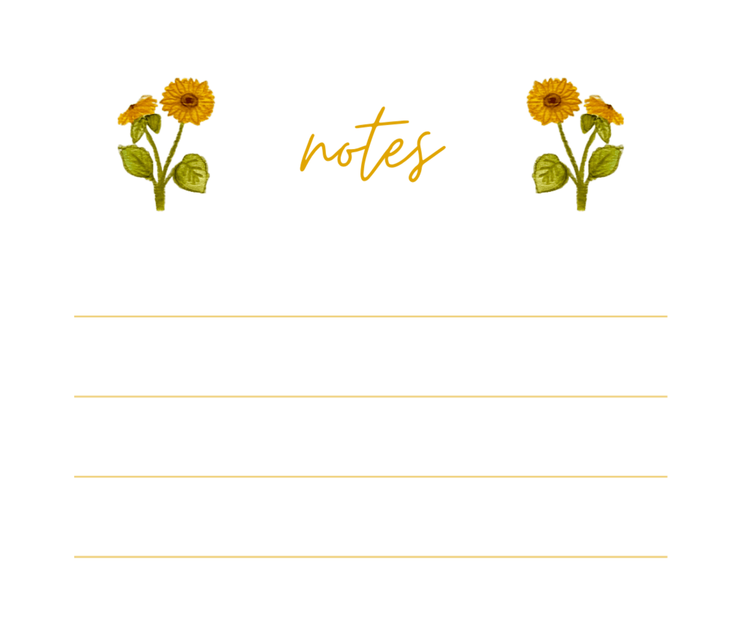 Sunflower Watercolor Note Pads - Plan with Inès
