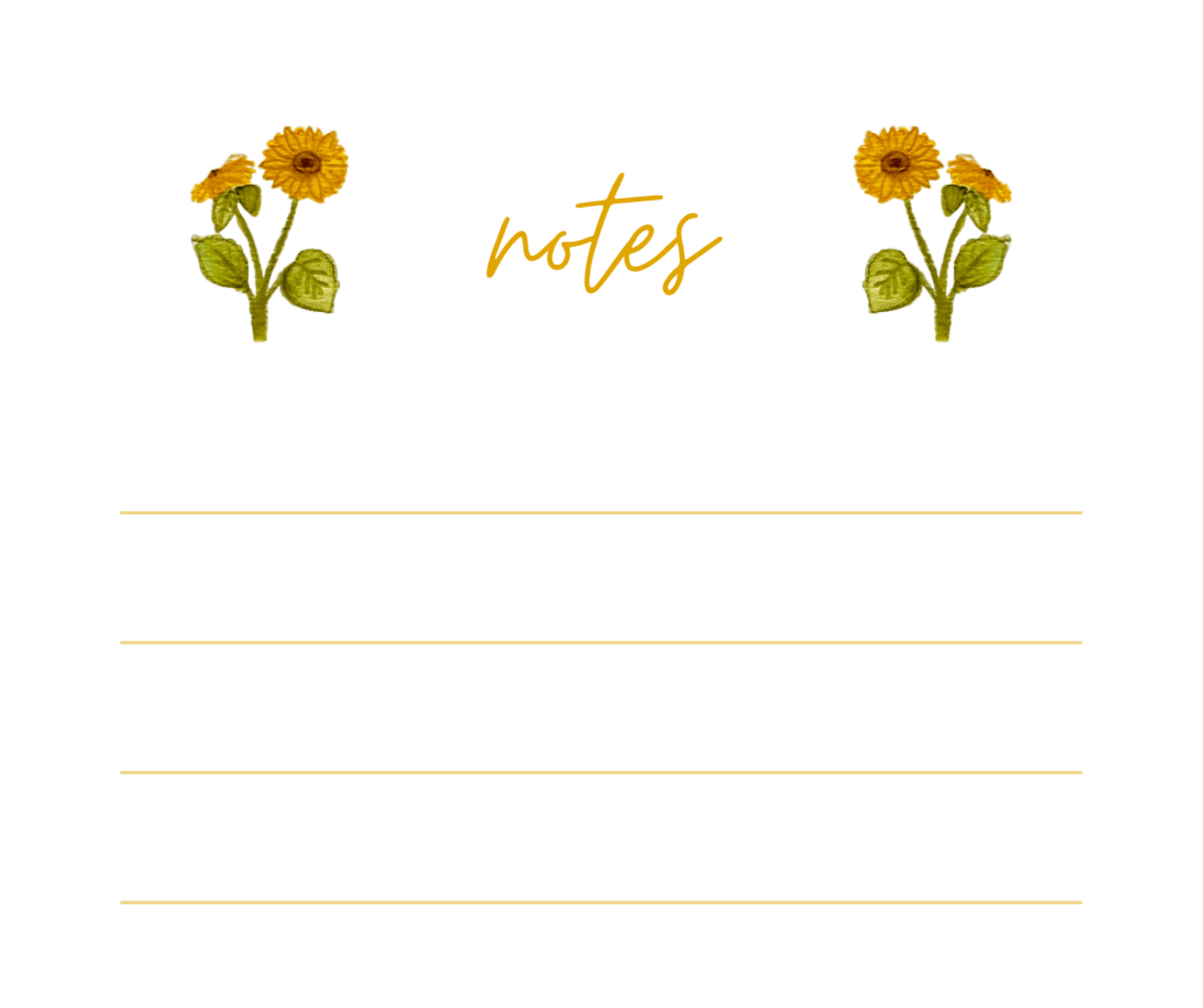 Sunflower Watercolor Note Pads - Plan with Inès