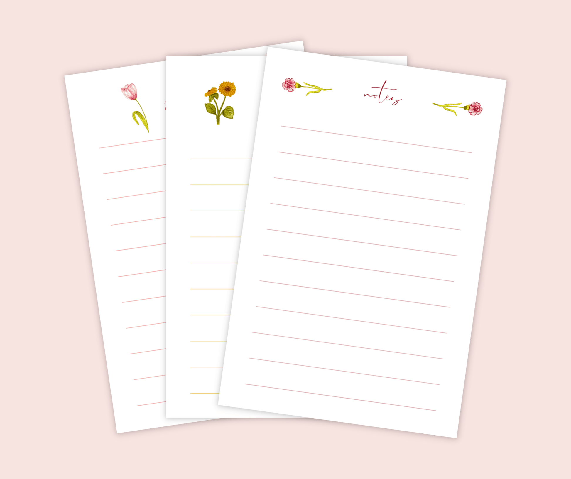 Tulip Floral Watercolor Note Pad - Plan with Inès