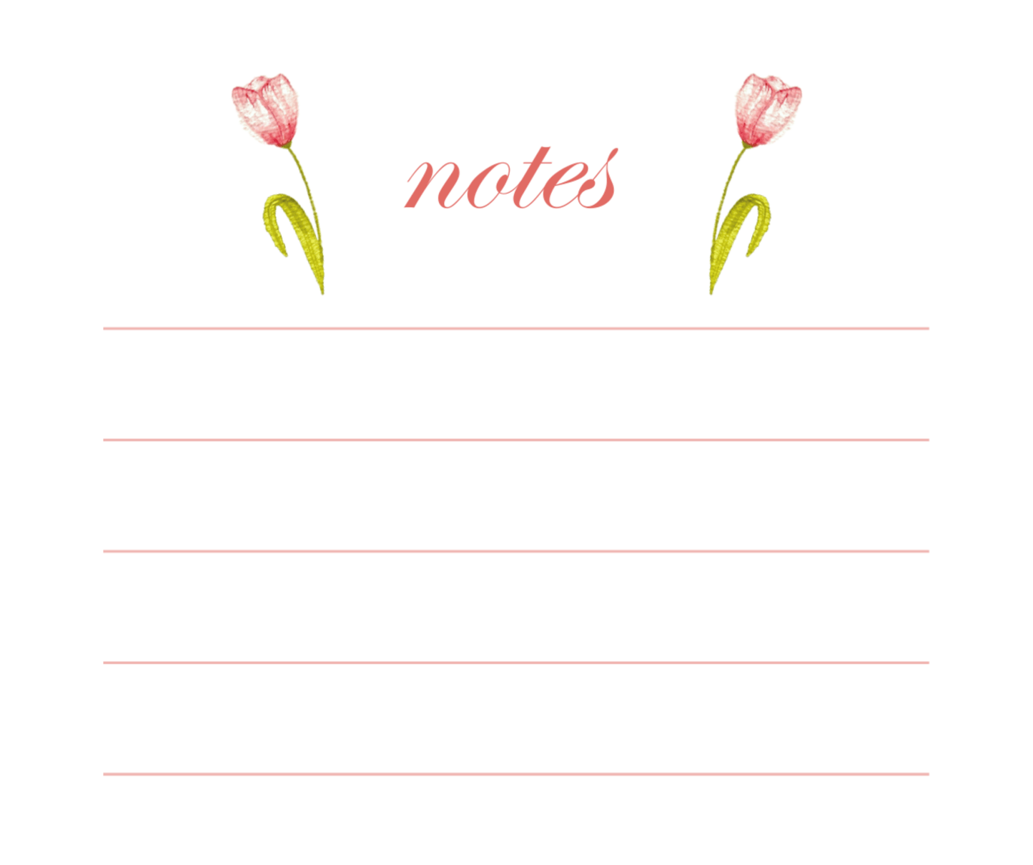 Tulip Floral Watercolor Note Pad - Plan with Inès