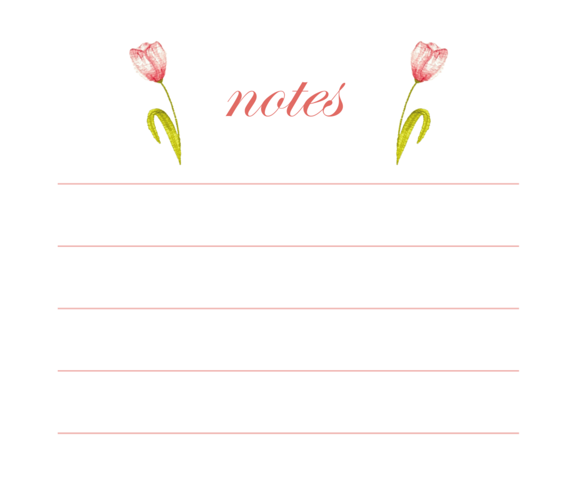 Tulip Floral Watercolor Note Pad - Plan with Inès