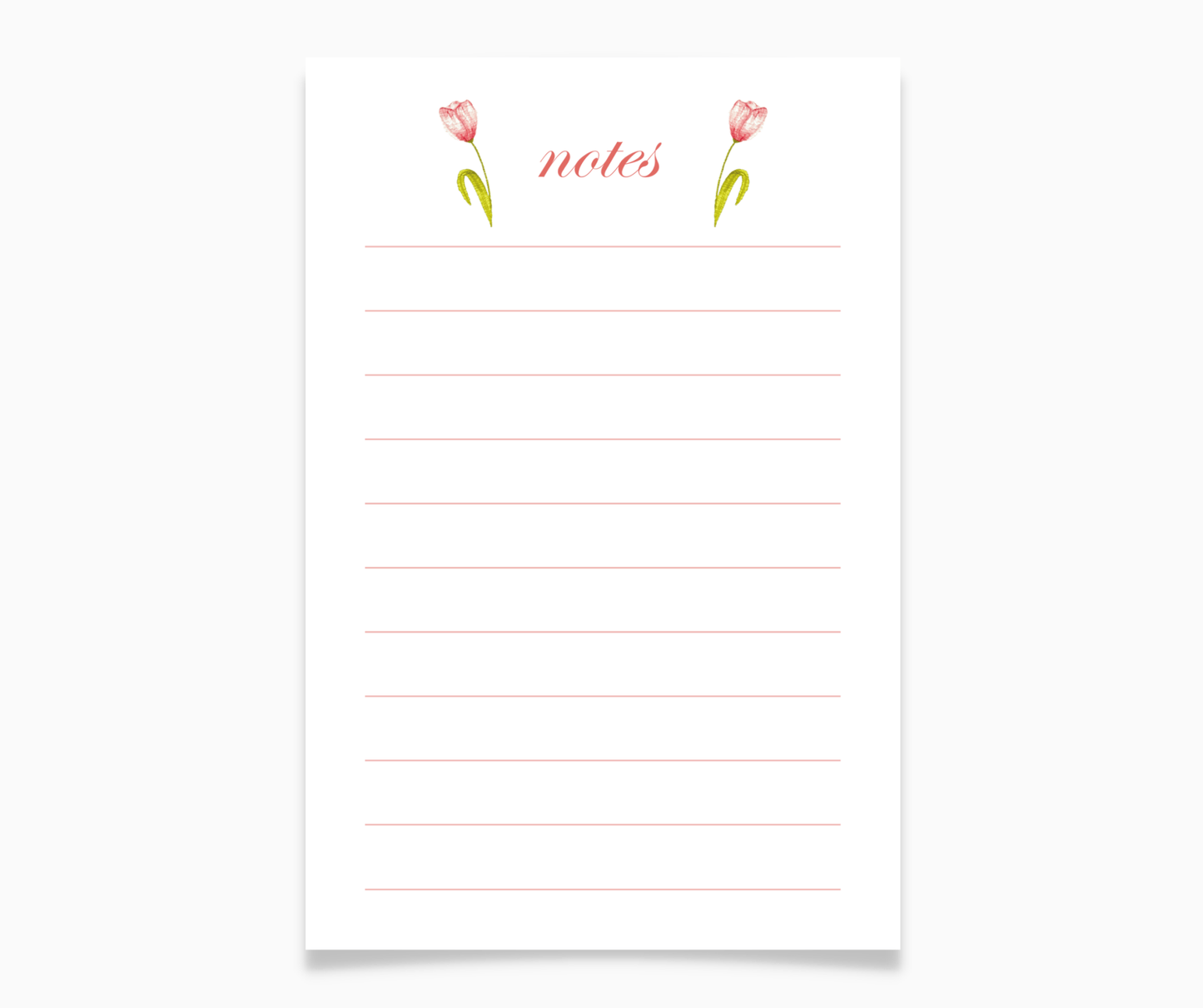 Tulip Floral Watercolor Note Pad - Plan with Inès