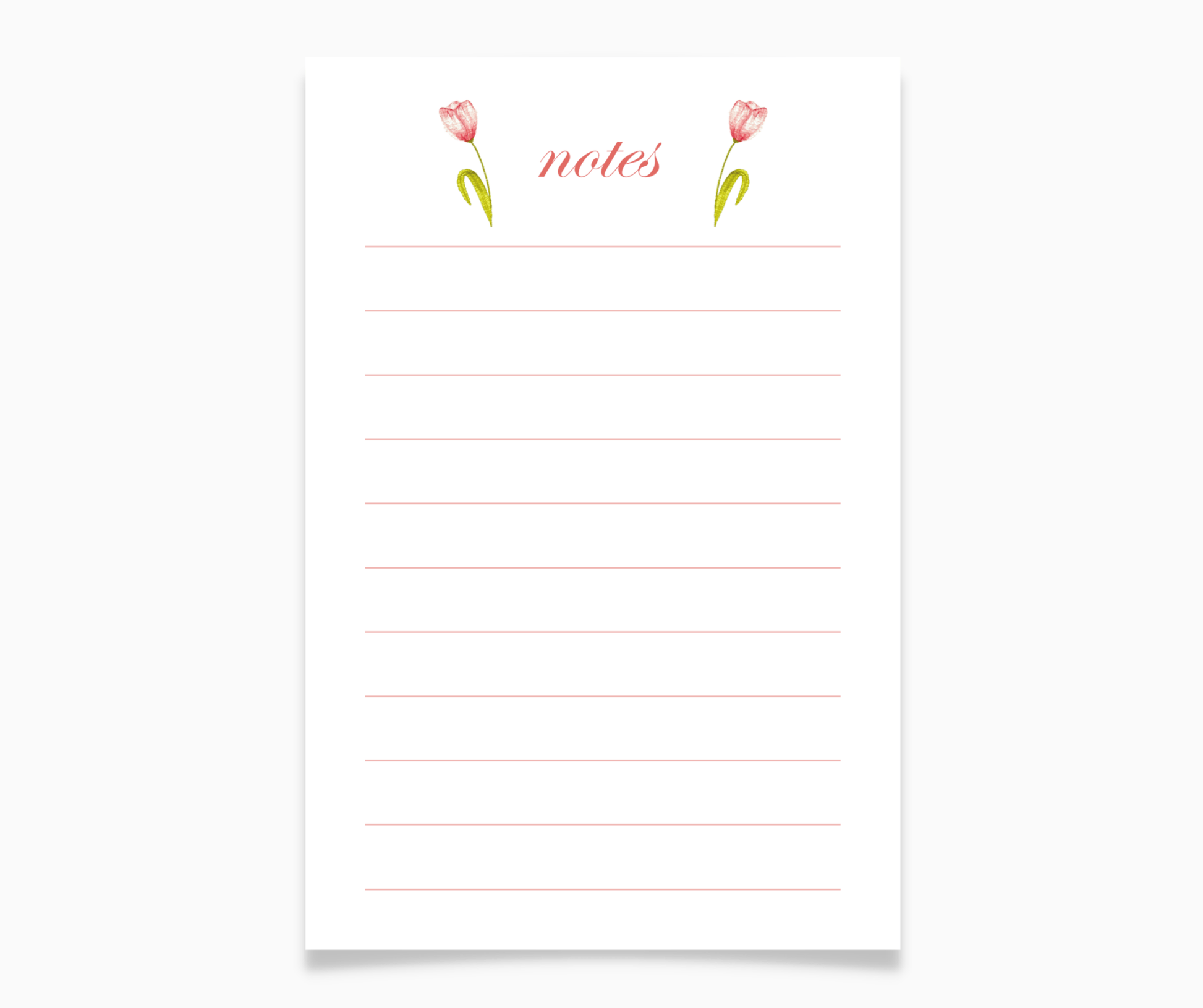 Tulip Floral Watercolor Note Pad - Plan with Inès