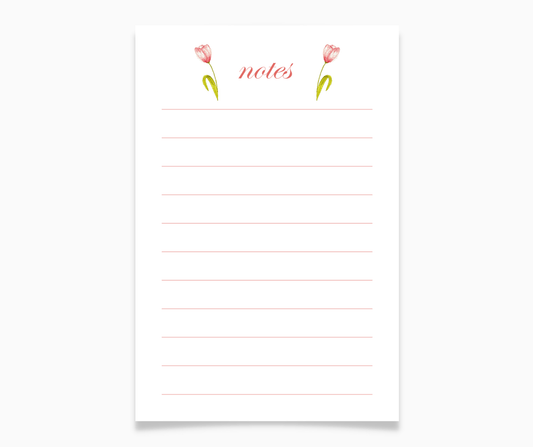 Tulip Floral Watercolor Note Pad - Plan with Inès
