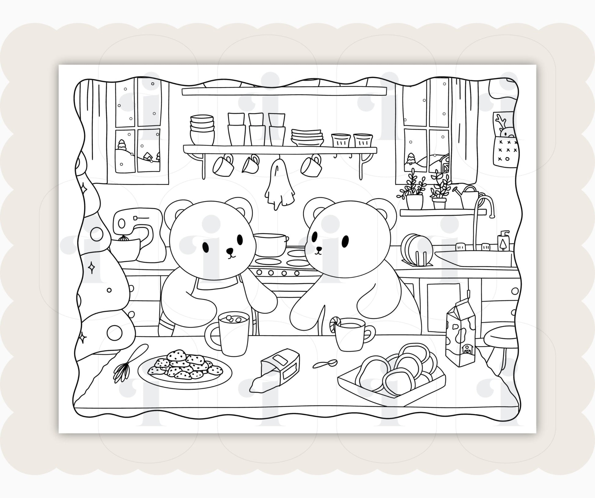 Winter Coloring Page - Cocoa - Plan with Inès