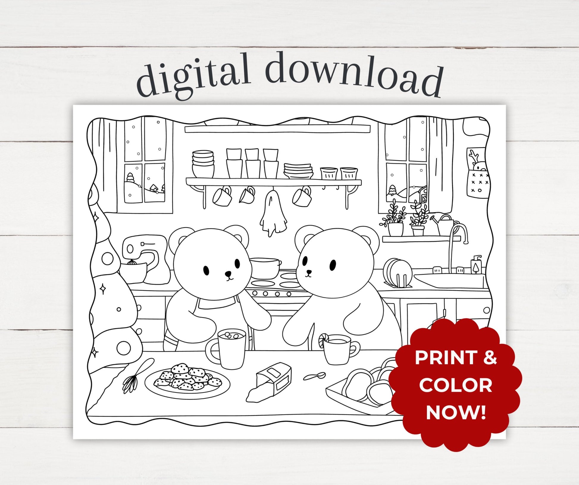 Winter Coloring Page - Cocoa - Plan with Inès
