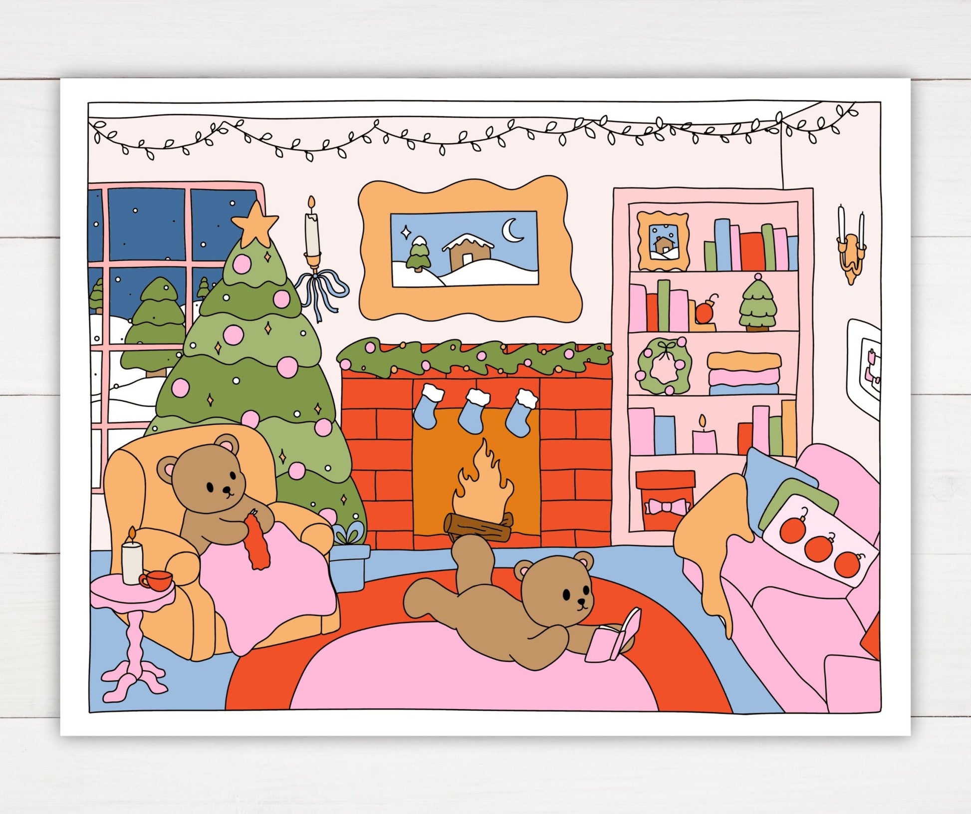 Winter Coloring Page - Cozy - Plan with Inès