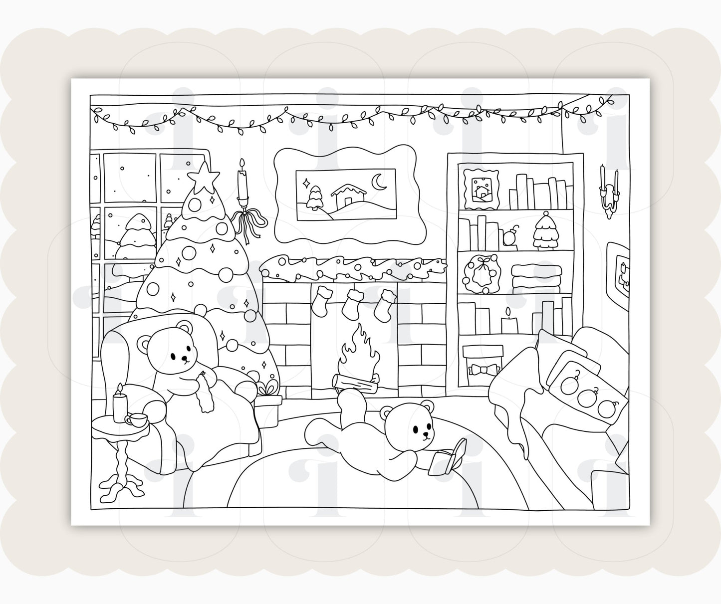 Winter Coloring Page - Cozy - Plan with Inès