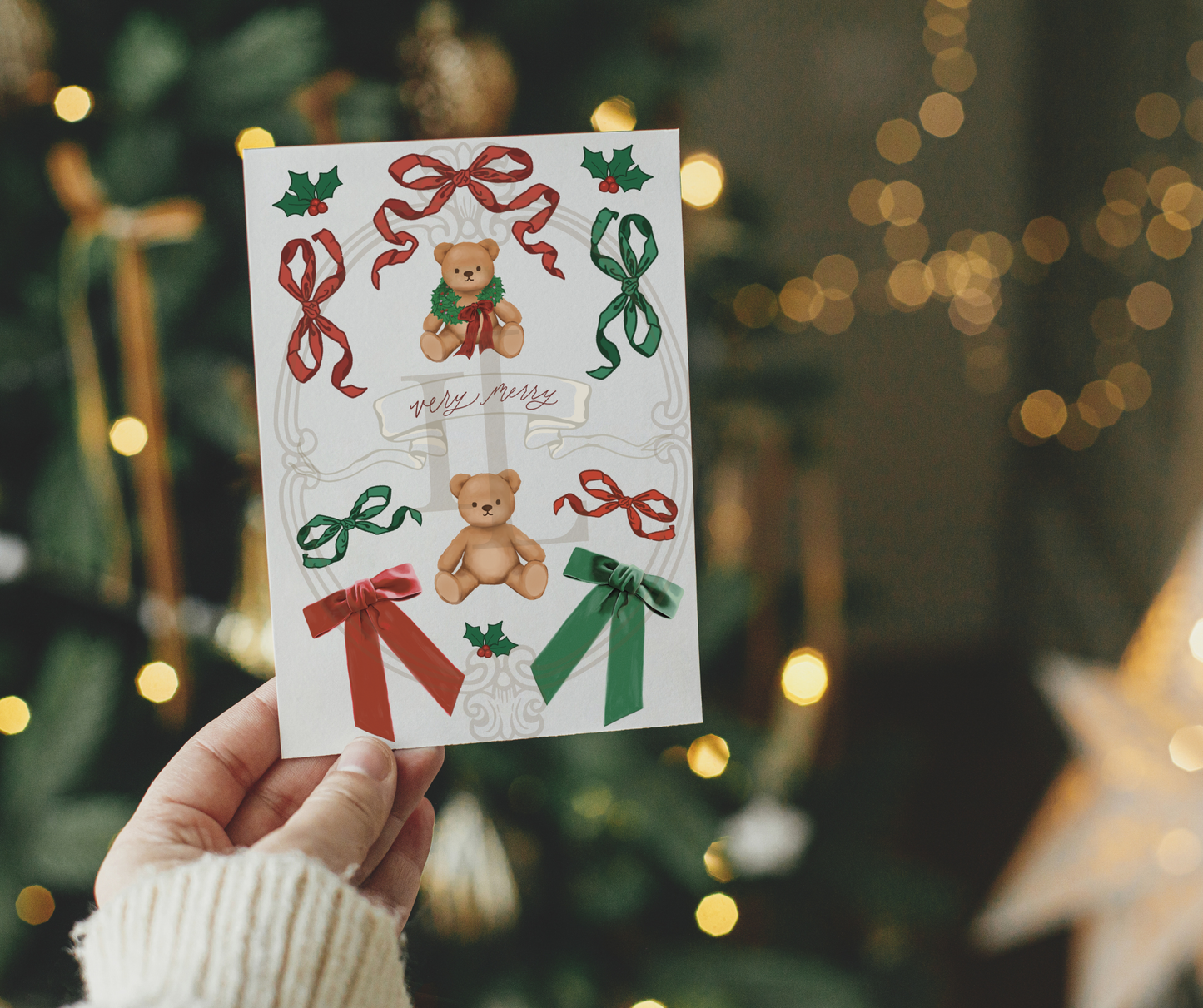 Christmas Teddy Bear Sticker Sheet