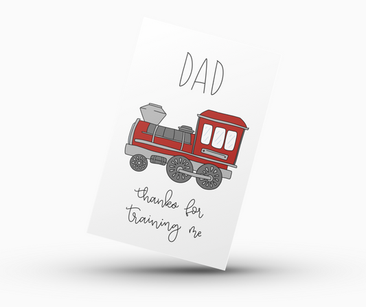 Father's Day Card Color-In Printable - Train