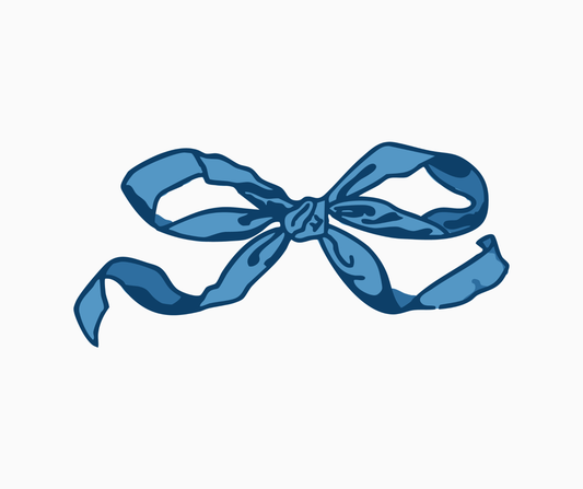 Blue Bow Transparent Sticker