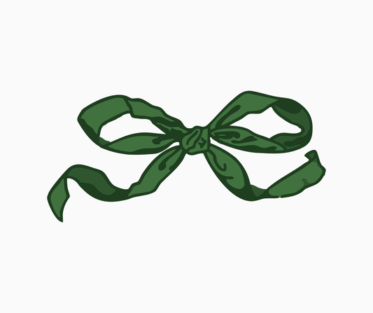 Dark Green Bow Transparent Sticker