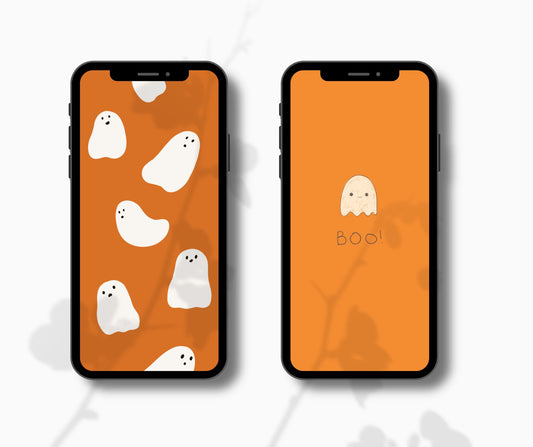 2 Ghost Themed Halloween Phone Wallpapers - Plan with Inès