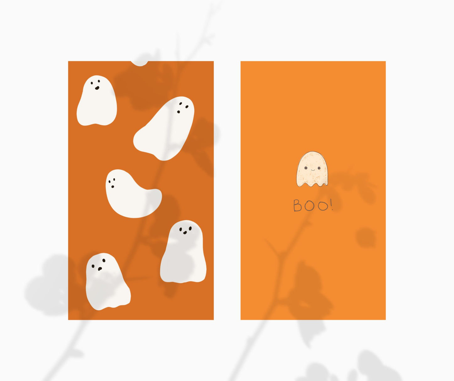 2 Ghost Themed Halloween Phone Wallpapers - Plan with Inès